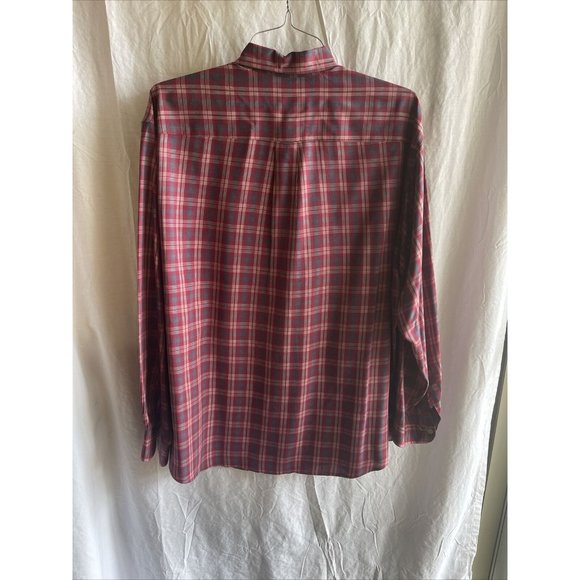 Men’s David Taylor Size XL Long Sleeve Red Plaid Button Front With Pocket - Picture 7 of 7